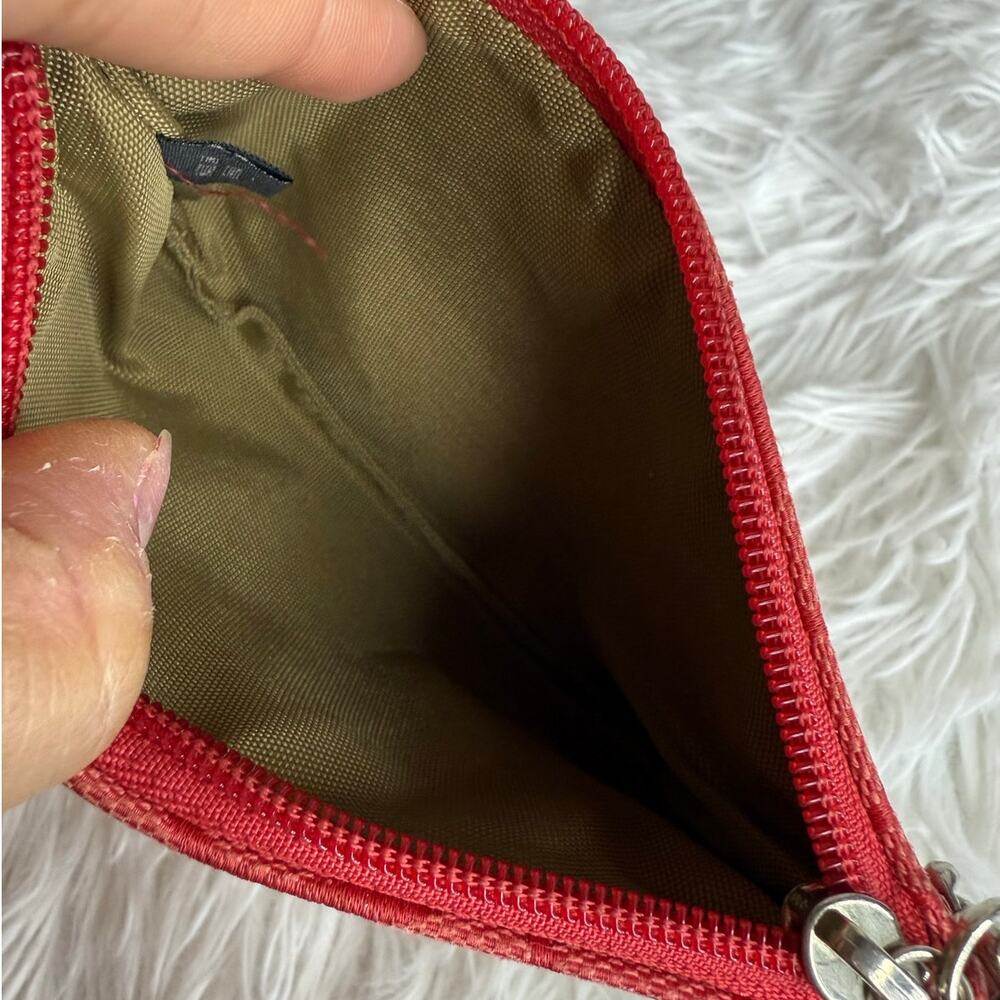 Coach Y2K シグネチャー ドローストリング ポーチ レッド Coach Y2k Soho Red Signature Canvas Wristlet - Gem